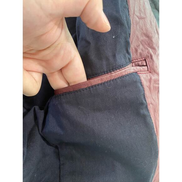 Zadig & Voltaire Verys Creased Leather Jacket in Burgundy - Picture 12 of 14